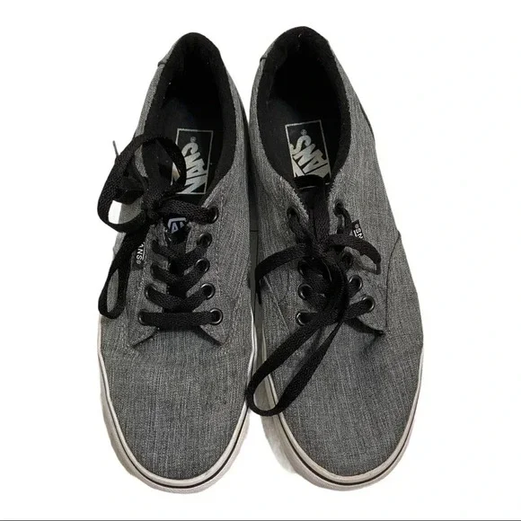 Vans Off The Wall Grey Herringbone Skate Shoe - Picture 3 of 10